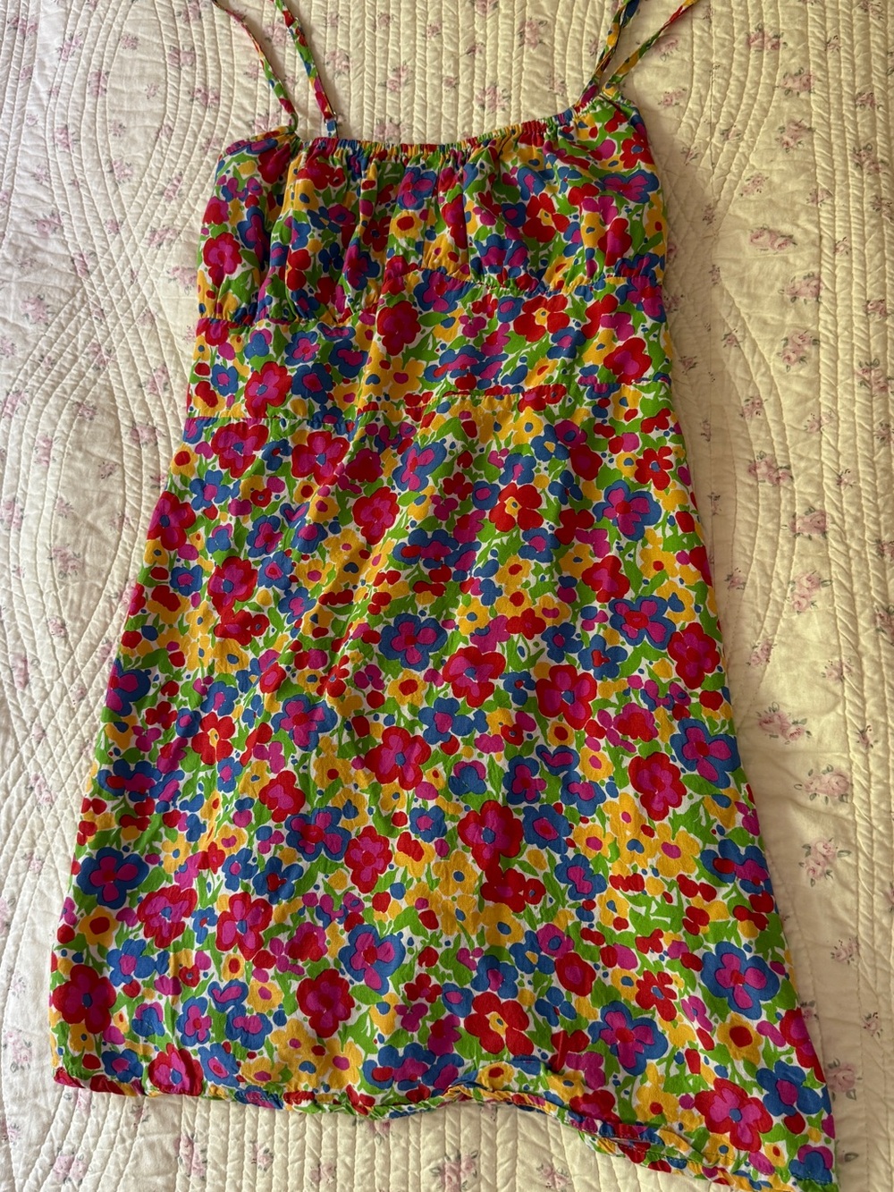 Faithfull the Brand Yellow Multicolor Floral Mini Skirt